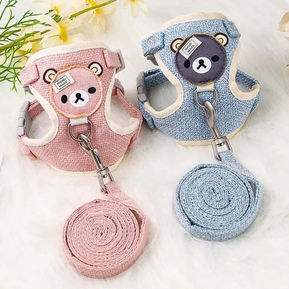 Undershirt Style Pet Leash Adjustable Cat Dog Harness Breathable Leash Convenient Pet Vest For Small Dog Cat Supplies Econic Blanks
